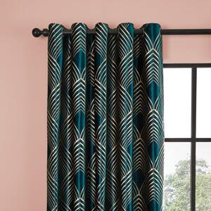 Geo Foil Eyelet Curtains