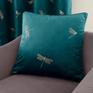 Dragonfly Foil Charm Blue Cushion