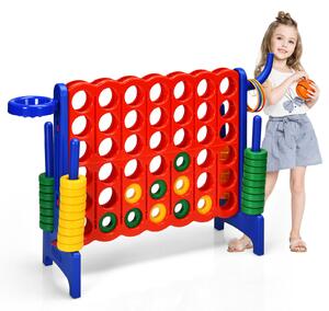 Costway Giant Connect 4 Game Jumbo with 42 Rings-Blue
