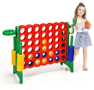 Costway Giant Connect 4 Game Jumbo with 42 Rings-Green