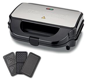 Tower 3 in 1 Deep Filled Sandwich Maker 900W Stainless Steel