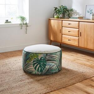 Palm Print Tapestry Pouffe