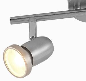 ELC Simano LED ceiling spotlight, nickel, 2-bulb