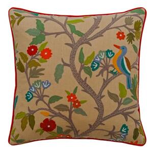 Birdsong Multi, Sustainable Feather, Cushion - Andrew Martin Linen Blend Embroidered & Floral