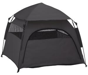 PawHut Foldable Dog Cat Tent with Waterproof Oxford, Carry Bag for Extra Large Dog, Charcoal Grey