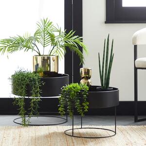 Set of 2 Round Metal Plant Stands