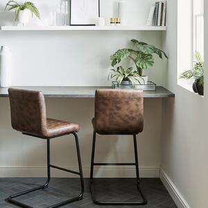 Felix Counter Height Cantilever Bar Stool, Faux Leather