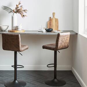 Felix Counter Adjustable Height Swivel Bar Stool, Faux Leather