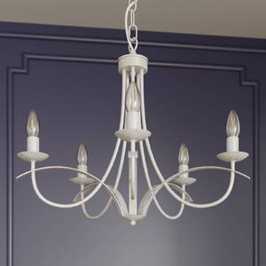 Lindby Amonja chandelier, 5-bulb, white