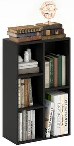 HOMCOM 2-Tier Bookshelf with 5 Compartments - Black