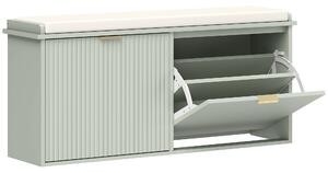 HOMCOM Elegant Ten Shoe Bench, with Top Seat - Green