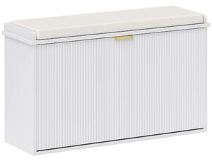 HOMCOM Elegant Eight Shoe Bench, with Top Seat - White