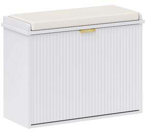 HOMCOM Elegant Six Shoe Bench, with Top Seat - White