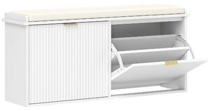 HOMCOM Elegant Ten Shoe Bench, with Top Seat - White