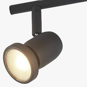 ELC Simano LED ceiling spotlight, black, 2-bulb