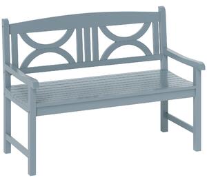 Outsunny 2-Seater Wooden Garden Bench Outdoor Patio Loveseat for Porch, Grey