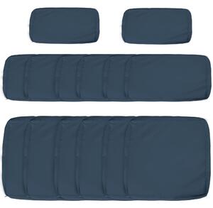 Outsunny Garden Rattan Sofa Cushion Polyester Cover Replacement Outdoor- No Cushion Included, Blue