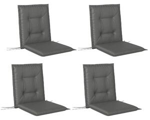 Outsunny Set of Four Padded Garden Seat Cushions - Light Grey