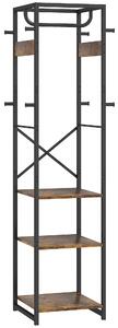 HOMCOM Multi-Storage Clothes Rack - Brown/Black