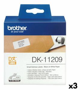 Printer Labels Brother DK-11209 Black/White 62 x 29 mm (3 Units)