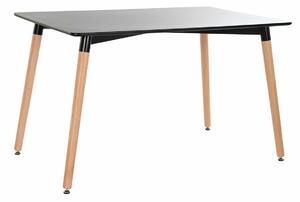 Dining Table DKD Home Decor Black Natural Wood Birch MDF Wood 120 x 80 x 74 cm