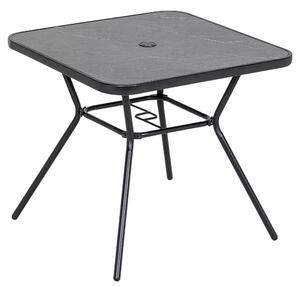 Outsunny Square Outdoor Table, Patio Bistro Coffee Table with Faux-marbled Top and 42mm Umbrella Hole for Garden