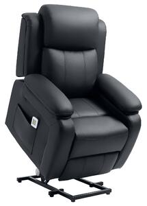 HOMCOM Electric Power Lift Recliner Chair Vibration Massage Reclining Chair with Remote Control and Side Pocket, Black Aosom UK
