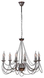 Retro chandelier, silver, 6-bulb 120 cm suspension