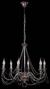 Retro chandelier, silver, 6-bulb 120 cm suspension