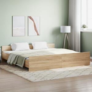Bed Frame with Headboard with Footboard Sonoma Oak 180x200 cm
