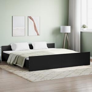 Bed Frame with Headboard with Footboard Black 180x200 cm