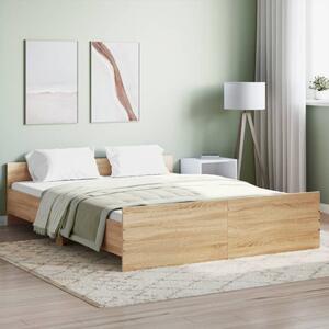 Bed Frame with Headboard and Footboard Sonoma Oak 140x200 cm