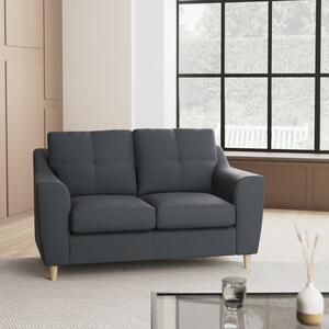 Baxter Kalman Navy Faux Leather 2 Seater Sofa