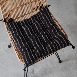 Lana Black Seat Pad 9 Stitch 40cm x 40cm