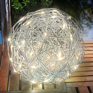 Warm white LED solar light Alu-Wireball