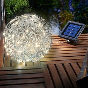 Warm white LED solar light Alu-Wireball