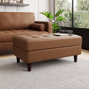 Zoe Mocha Faux Leather Storage Footstool