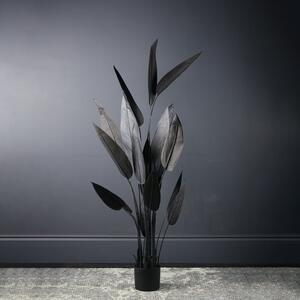 Artificial Black Bird of Paradise Tree in Black Plant Pot