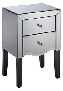 Palermo 2 Drawer Mirrored Bedside Table