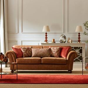 Angus Faux Leather Combo 3 Seater Sofa