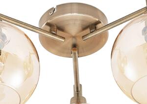 Lindby Jemissa ceiling lamp, 3-bulb, amber
