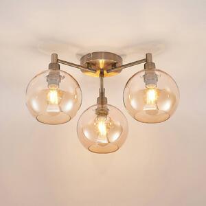 Lindby Jemissa ceiling lamp, 3-bulb, amber