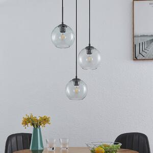 Lindby Firano hanging lamp, glass, 3-bulb, round