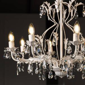 Teresa crystal chandelier, ivory 8-bulb
