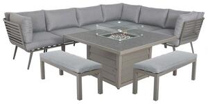 Mayfair 8 Seater 6 Piece Lounge Set with Square Firepit