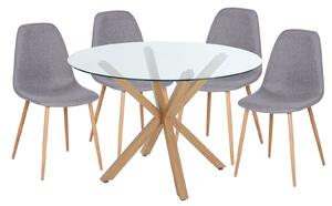 Ludlow Round Dining Table and 4 Chairs - Grey