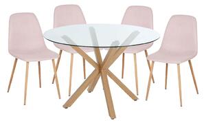 Ludlow Round Dining Table and 4 Chairs - Pink