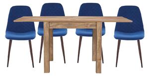 Kubu Extending Dining Table and 4 Perth Chairs - Navy