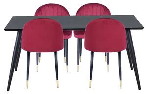 Illona Dining Table and 4 Chairs - Berry