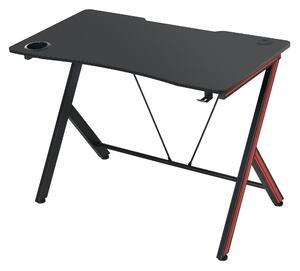 HOMCOM Gaming Desk, 120cm Computer Workstation with Cup Holder and Headphone Hook, Home Office